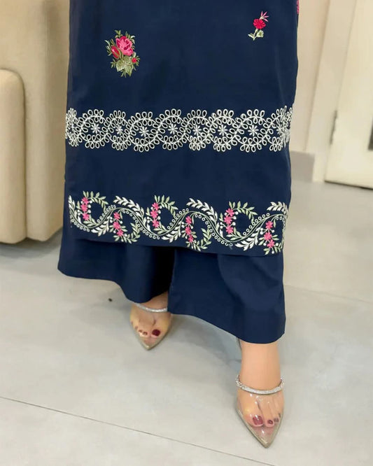 Blue Grace Embroidery 2pc