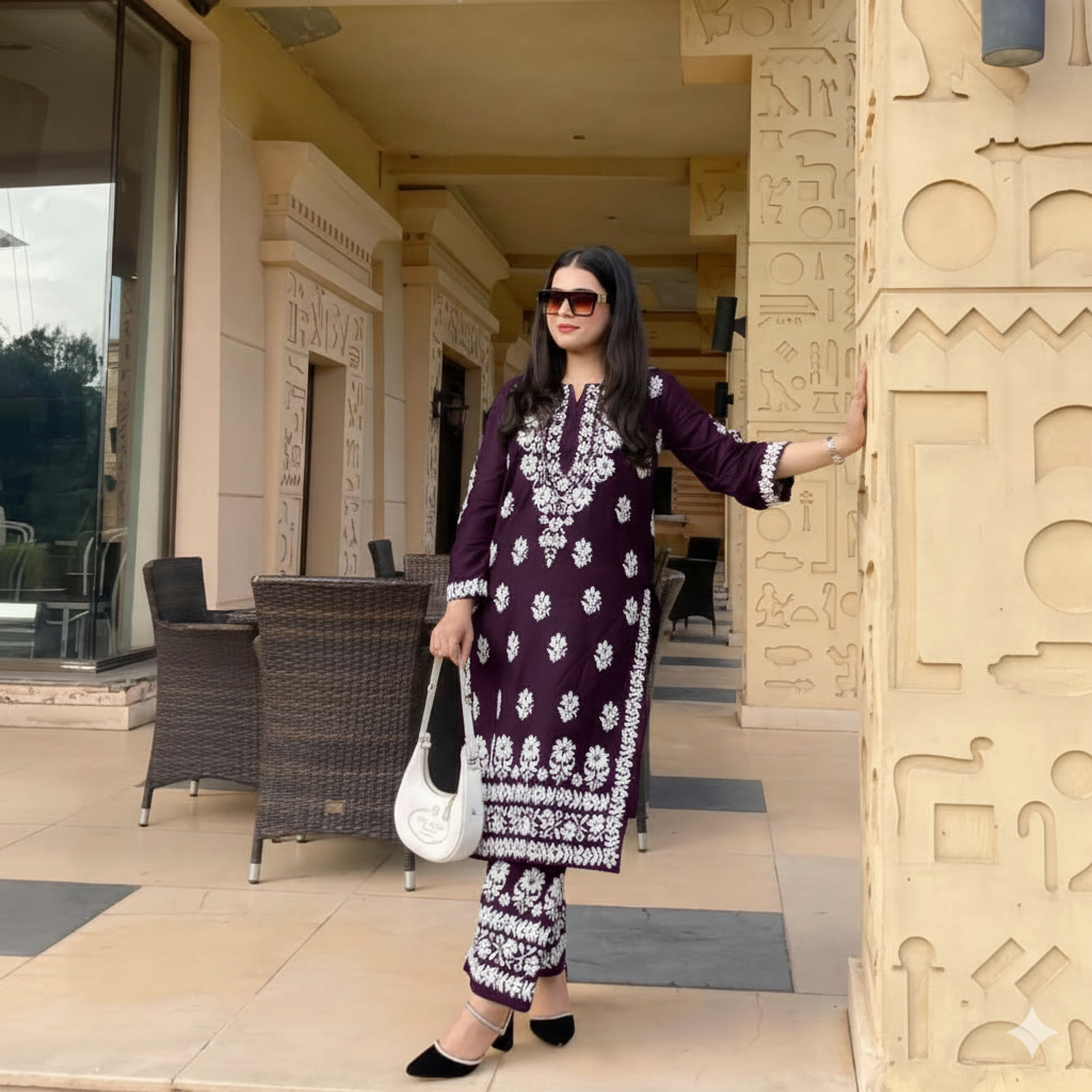 INDIAN CHICKEN KARI ( EMBOSED ) printed 2piece Stitched