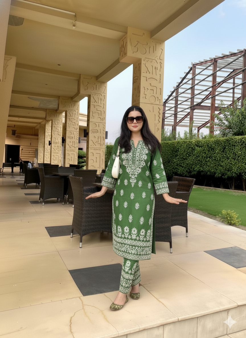 INDIAN CHICKEN KARI ( EMBOSED ) printed 2piece Stitched