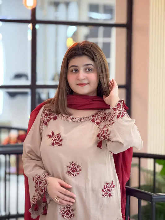 DilAfroze Embroidered 3pc