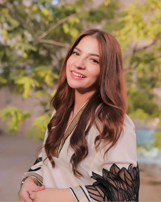 Cross stitched embraided plazzo  2pice